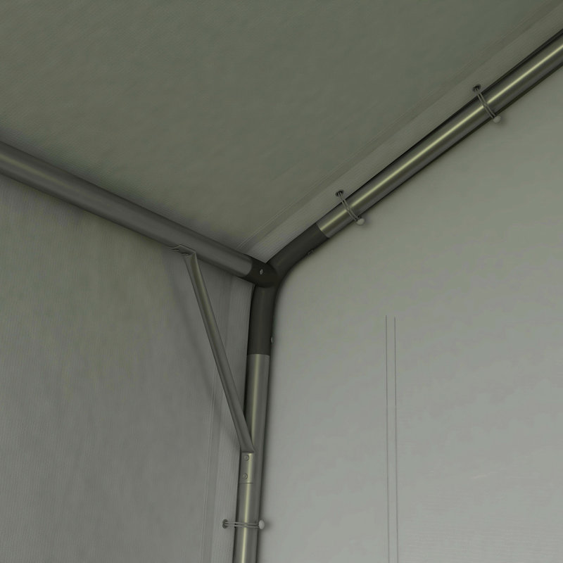 Tente de rangement pour abri de jardin 7 pi x 12 pi - Étanche robuste avec fenêtre de ventilation et grande porte pour vélos, motos, outils, gris