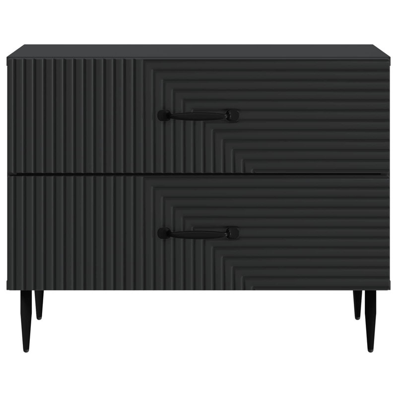 62cm W Manufactured Wood Bedside Table, Black