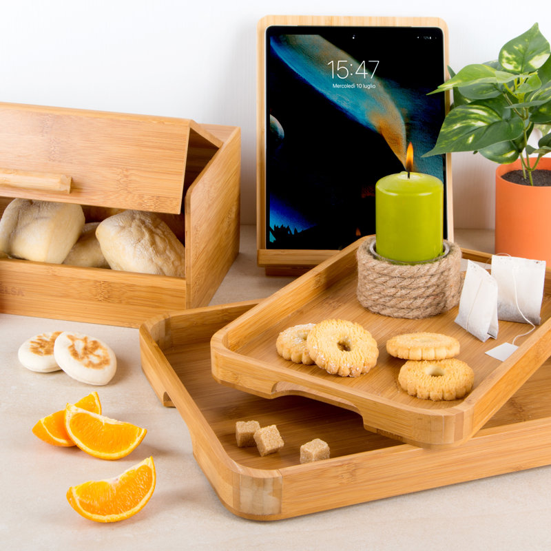Eco Living Bamboo Tray, 4cm H x 38cm W x 28cm D
