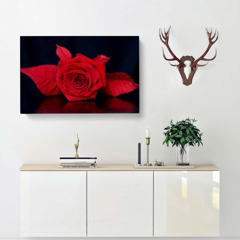 Rose Flower - Wrapped Canvas Print, 50cm H x 76cm W x 3cm D