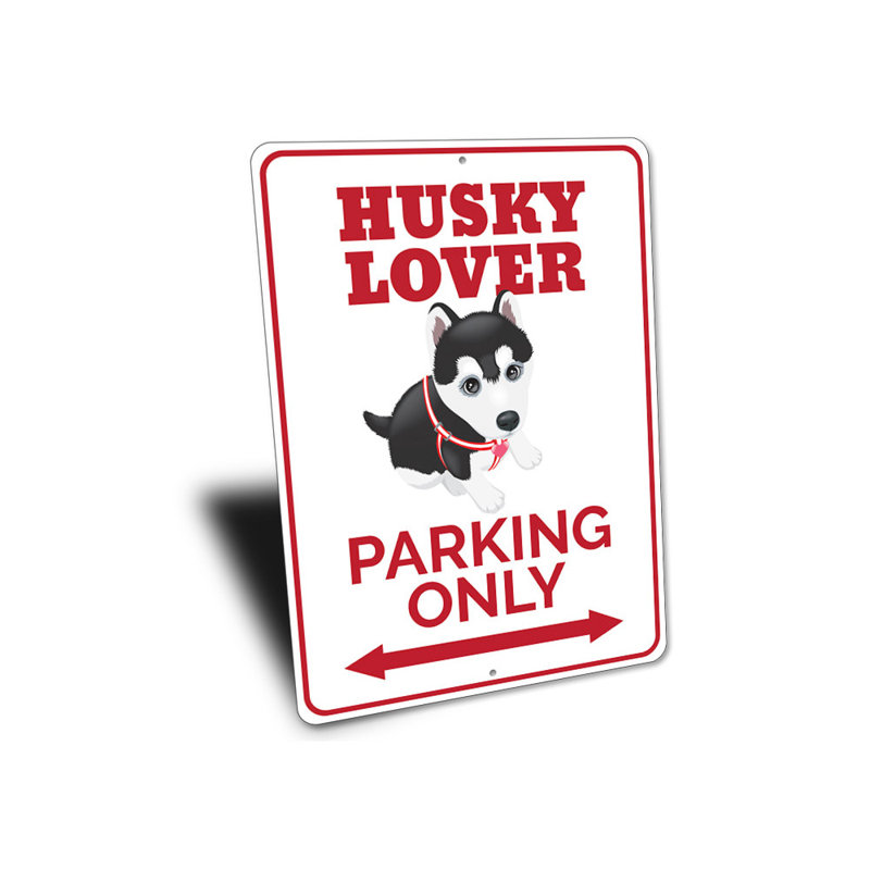 Enseigne en aluminium Husky Lover, H 14 po x l 10 po x P 0,04 po