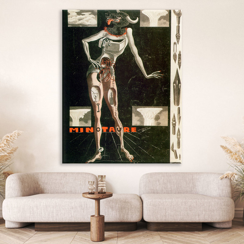 Toile tendue Minotaure par Salvador Dali, H 48 po x l 33 po