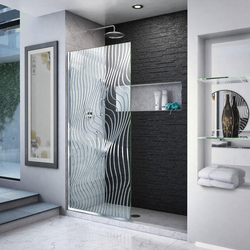 Panneau de verre fixe sans cadre l 34 po x H 72 po Platinum Linea avec technologie ClearMax
