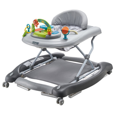 Trotteur 4 en 1, centre d'activités pour bébé pliable sur roulettes, 3 hauteurs réglables, plateau à musique et jouets, siège d'apprentissage | Marcher | Chaise berçante | Bouncer, tout-petit, pour filles, garçons, 6 à 24 mois