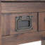 Table de bout en bois d'acacia rustique - Finition brun anthracite patiné à la main