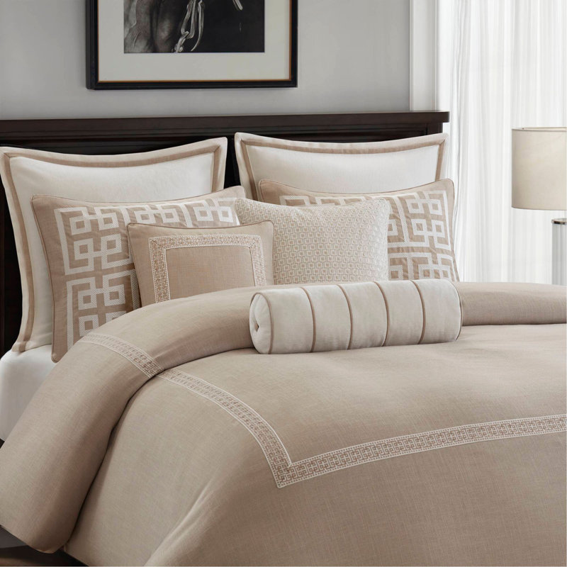 9- Piece Comforter Set, Taupe