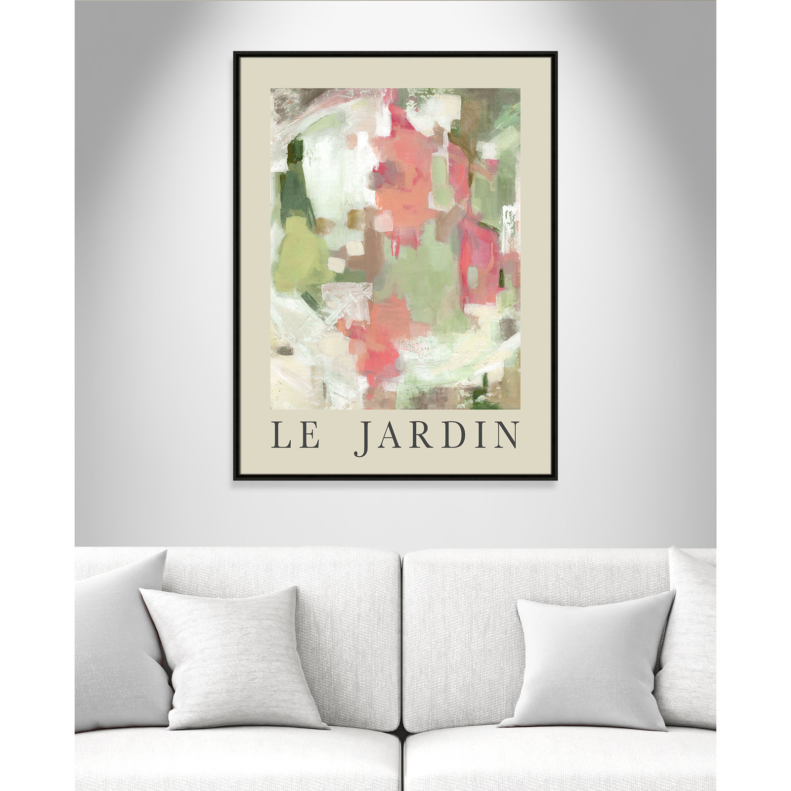 Riya "Le Jardin" Print by Carol Robinson, Espresso Floater Frame, No, 41.5" H x 31.5" W x 2" D