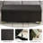 Storage Ottoman, Black Brown Rectangle Upholste...