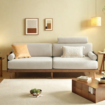 French Retro Living Room Solid Wood Sofa