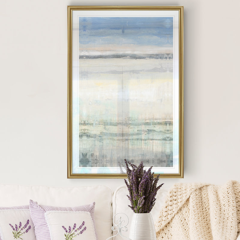 " E Transitional Space II ", 22.5" H x 30.5" W x 1.5" D, Gold Framed