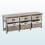 Banc de rangement à 3 tiroirs avec paniers au fini gris clair Yarven, H 16,28 po x l 41,89 po x P 11,26 po
