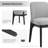 Bason 19.5" H Polyester Upholstered Dining Chair With Black Solid Wood Legs-337874197