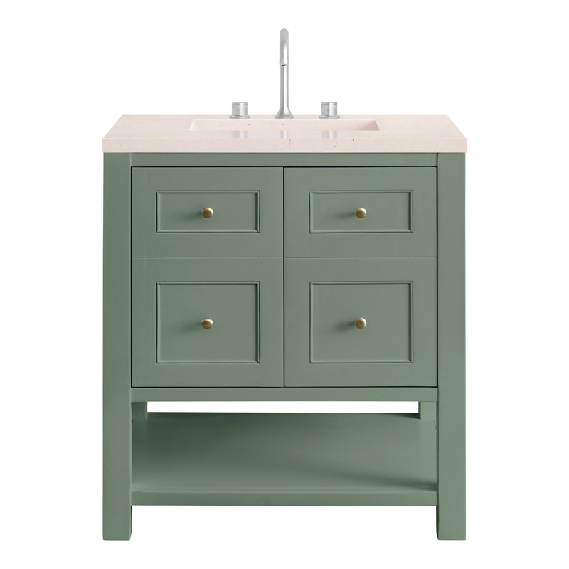 Breckenridge 30'' W Single Vanity, Charcoal Soapstone, Smokey Celadon, 8" Widespread