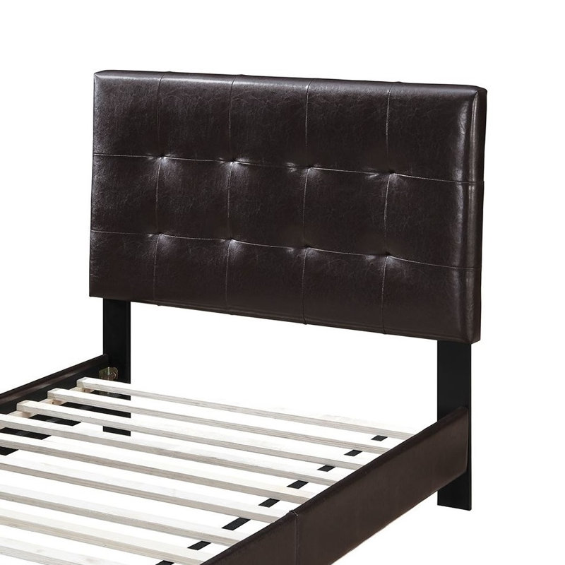Lit plateforme, Simple, Brun