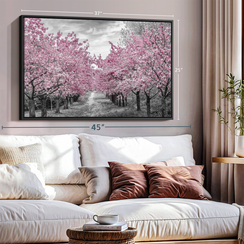 Impression sur toile Charmant Cherry Blossom Alley, H 25 po x l 37 po