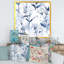 Fleurs bleues bleues sur fond blanc, reproduction d'art sur toile-66801576-66801585
