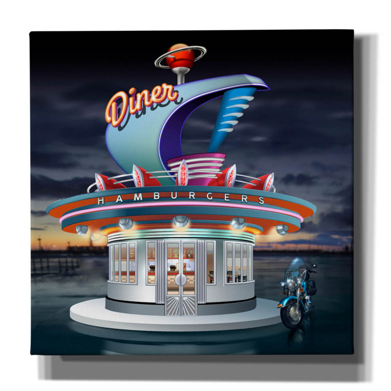 'Diner' by Bigelow Illustrations Canvas Wall Art, 18" H x 18" W x 0.75" D