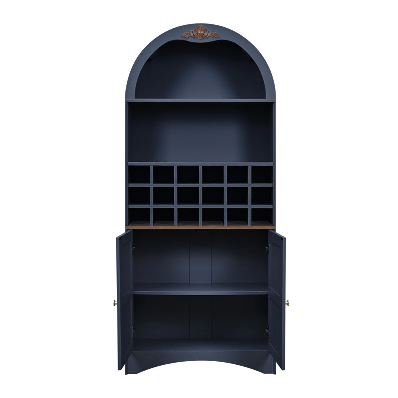 Ingenito 71" Tall Arched Wine Bar Cabinet With Wine Rack