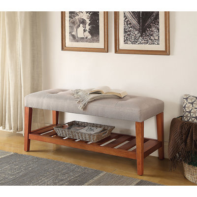 Banc en tissu gris clair Charla