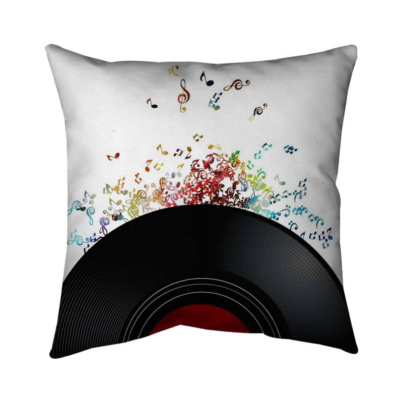 Notes Escaping from a Vinyl Record Throw | Bedroom Decor