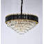 Lustre 16 lumières noir et or avec accents de cristal transparent