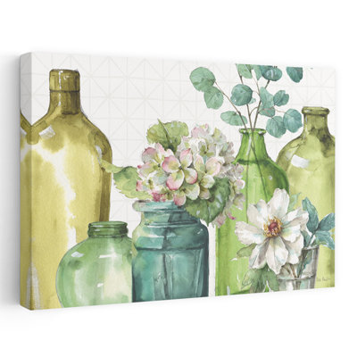 Mixed Greens XLIX - Bottles Bouquets Branches Florals Art