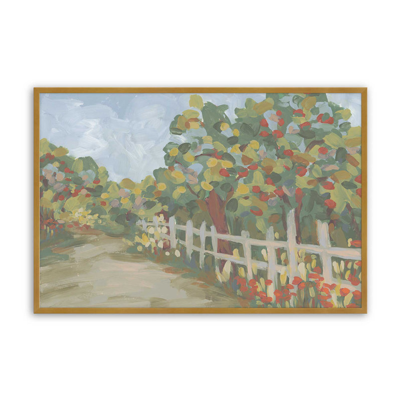 «Orchard Walk II» par June Erica Vess, reproduction d'art, H 12 po x l 18 po, Impression sur cadre ouvert sans papier mat