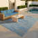Victorine Striped Sand Azure Turquoise Indoor Outdoor Area Rug