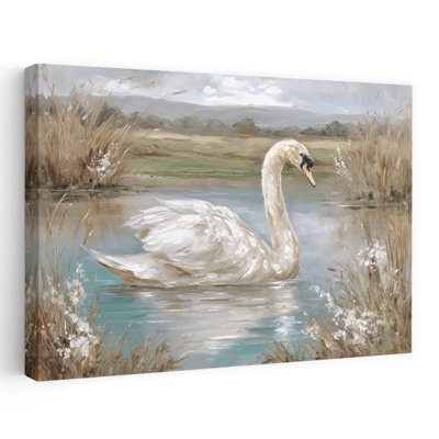 Reproduction d'art contemporain abstrait Golden Swan IV