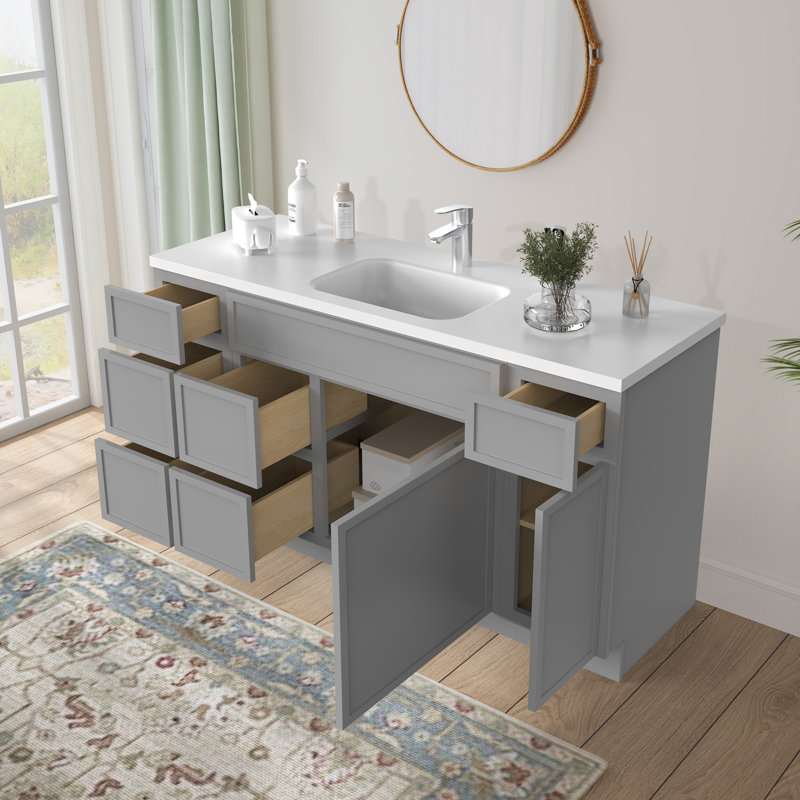 Base de meuble-lavabo simple 60 po seulement, Gris
