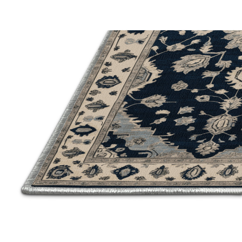 Machine Washable Overdyed Beige Area Rug, Rectangle 7' x 9'