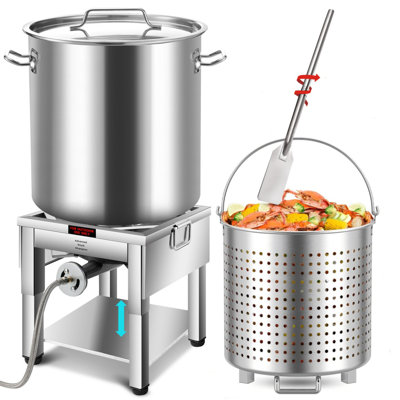 Marmite à eau de mer en acier inoxydable Arc 64 pte avec brûleur au propane Forte de 200 000 BTU et palette de mélange de 36 po, marmite à langouste et brûleur pour la cuisson et la cuisson à l'extérieur