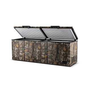 Magnavox 21 Cu. Ft. Chest Freezer, Double Door, Garage Ready 0°F–110°F, Hunting Camo Deep Freezer with External Temperature Control, Power Indicator Light, Manual Defrost & Removable Baskets