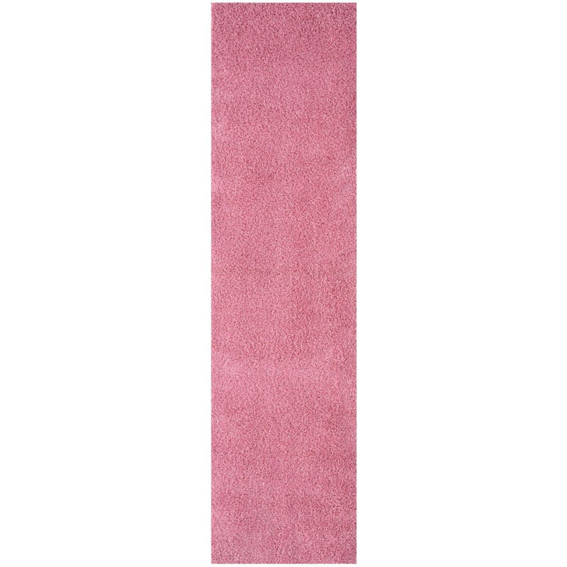Myshaggy Collection Rugs Solid Design in Pink, Runner 80 x 300cm