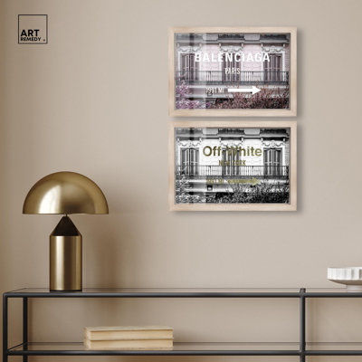 «Glamour Parisian Night Duo Shadowbox Print Glam» par Art Remedy, cadre noir, 24 x 16