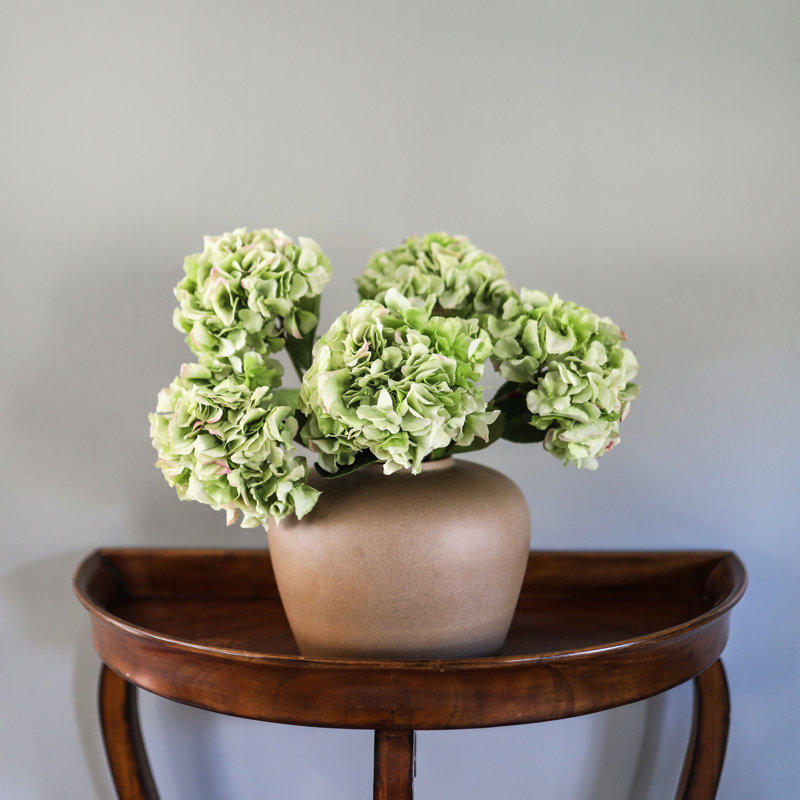Real Touch Hydrangea Faux Floral, Green, 28.5" H x 9" W