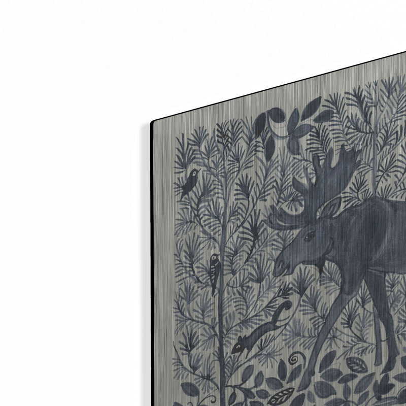 «Forest Life VI» par Miranda Thomas - peinture sur métal sans cadre, H 12 po x l 16 po x P 0,13 po