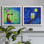 Happy Fox - Ensemble de 2 encadrements d'art textuel sur toile-1063643292-1063643299