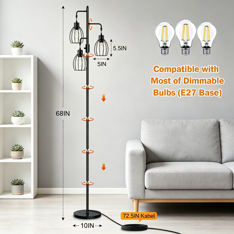 173cm Matte Column Floor Lamp