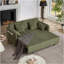 Canapé-lit 66 po 3-en-1 réglable avec lit escamotable 4 coussins et canapé-lit convertible en velours côtelé Pocke pour salon, chambre, bureau, vert-511289625