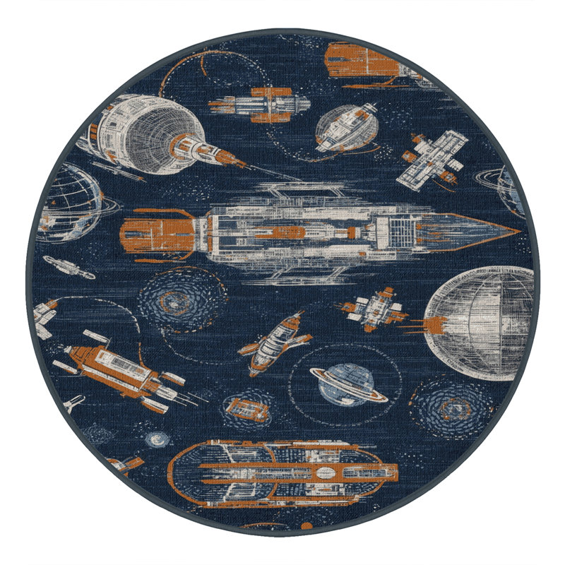 Tapis de transport gris lavable à la machine, Rond 6 pi