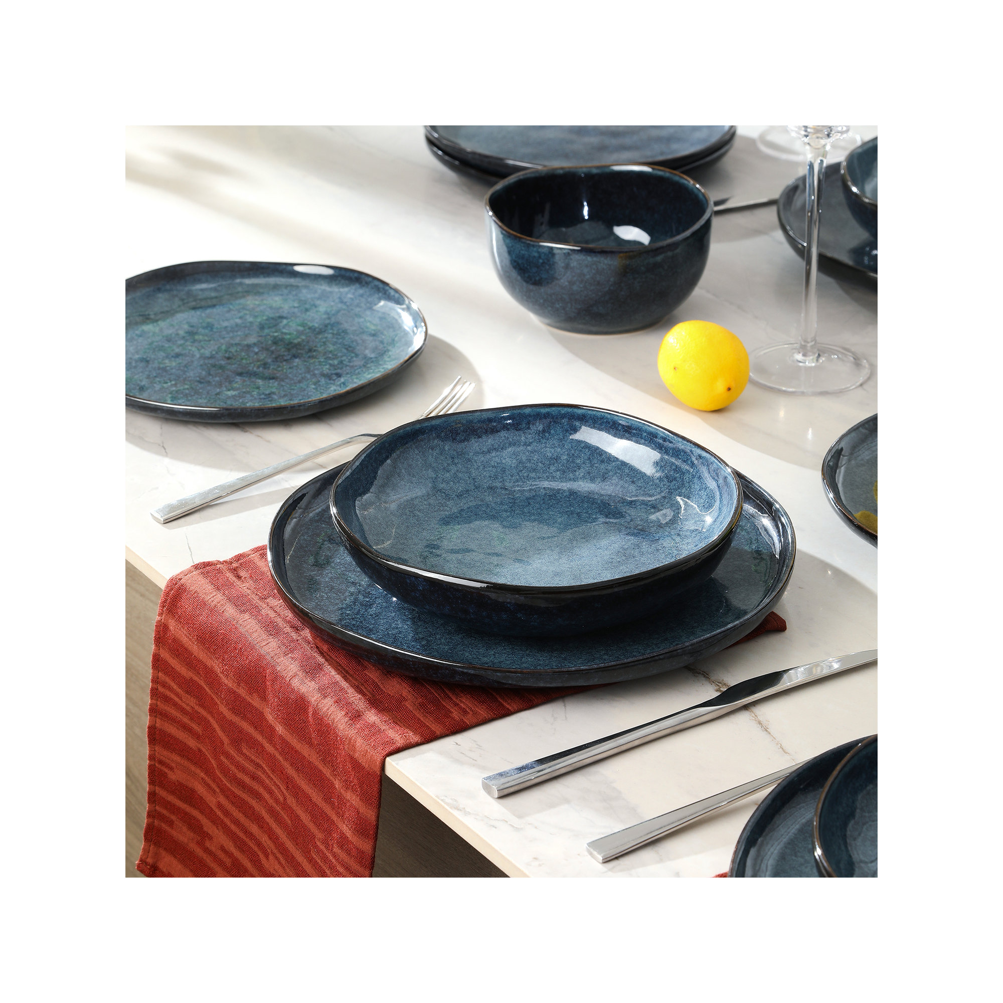 Stone Lain Mirella 4-Piece Pasta Bowl Set Stoneware, White