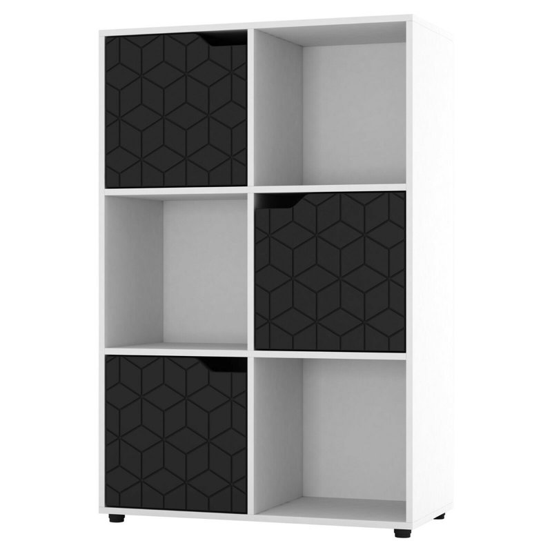 Berrie 90.5cm H x 60cm W Cube Bookcase, White/Black