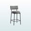 Ensemble de 2 tabourets de bar en métal / tissu Tiffany (gris / noir), H 37,1 po x l 17,89 po x P 17,89 po