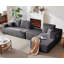 Canapé modulaire 104 po avec méridienne en U et poches latérales, conception modulaire moderne, assise profonde, canapé rembourré pour salon / chambre à coucher, sans assemblage requis (tissu moelleux), gris, droite-440585138-440585140