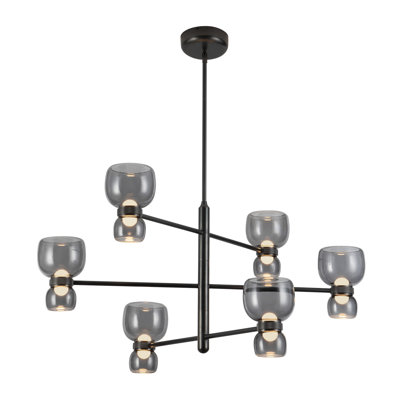 Sutton 36-in Black dimmable LED Chandelier