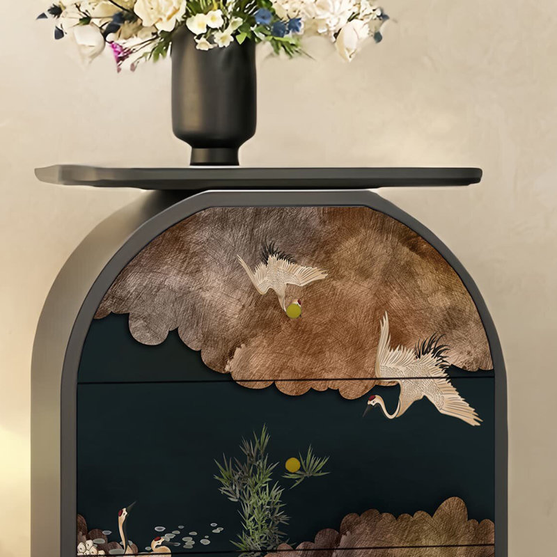 Armoire de rangement 4 tiroirs en bois massif