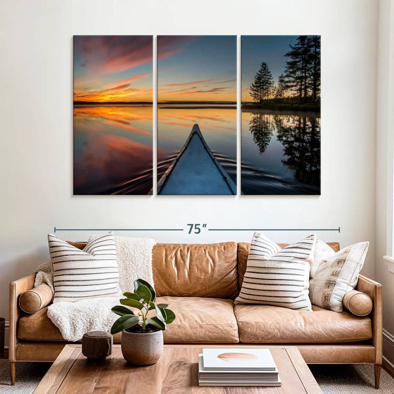Senne Canoeing At Sunset, 42" H x 65" W