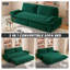 Grand canapé-lit escamotable de 73,2 po, canapé-lit convertible 3 en 1, causeuse en velours multifonctionnel, vert