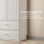 Garde-robe d'angle moderne 3 pièces blanc avec charnières à fermeture en douceur, tringles de suspension et poignées dorées